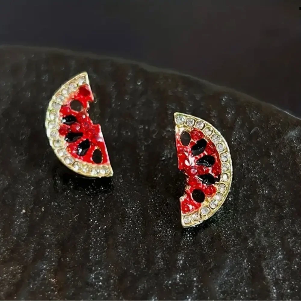 🍉 Betsey Johnson sparkling & sweet & juicy watermelon slice earrings 🍉